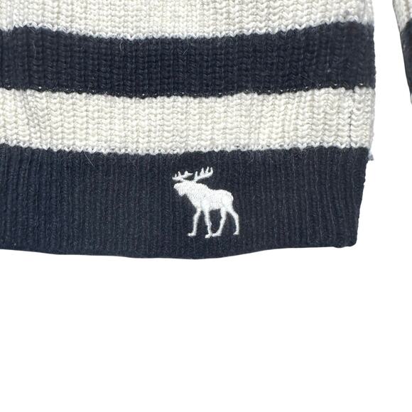 A&F | Women | Coastal Stripe Y2K Rabbit Hair Blend Cropped Cardigan | Medium - Picture 10 of 10